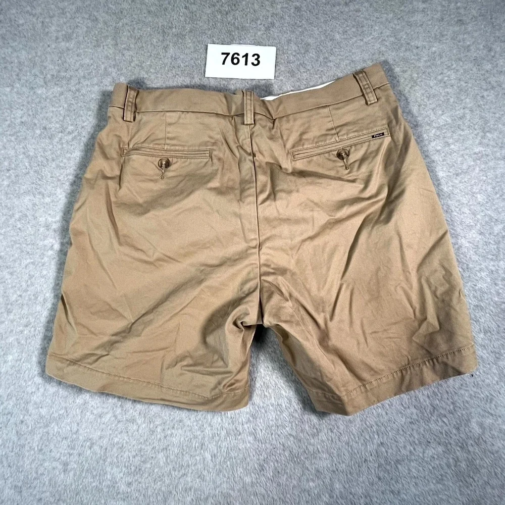 Polo Ralph Lauren Shorts‎ Mens 32 Beige Cotton Stretch Classic Fit Flat Front
